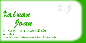 kalman joan business card